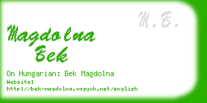 magdolna bek business card
